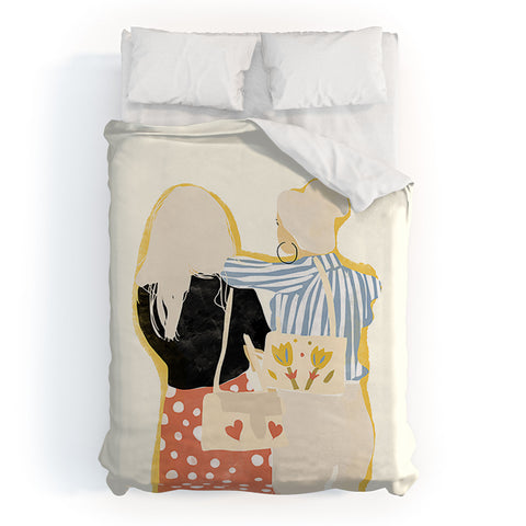 Alja Horvat Fashion Friends Duvet Cover