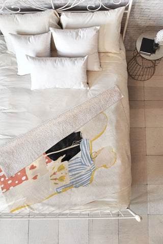 Alja Horvat Fashion Friends Fleece Throw Blanket