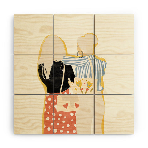 Alja Horvat Fashion Friends Wood Wall Mural