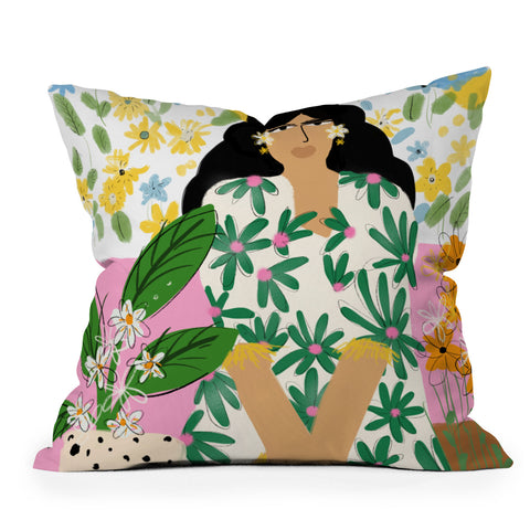 Alja Horvat Floral fever Outdoor Throw Pillow