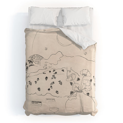 Alja Horvat Friday Night Self Care Duvet Cover