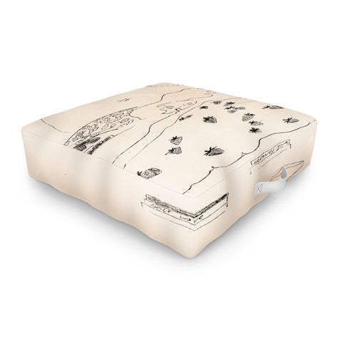 Alja Horvat Friday Night Self Care Outdoor Floor Cushion