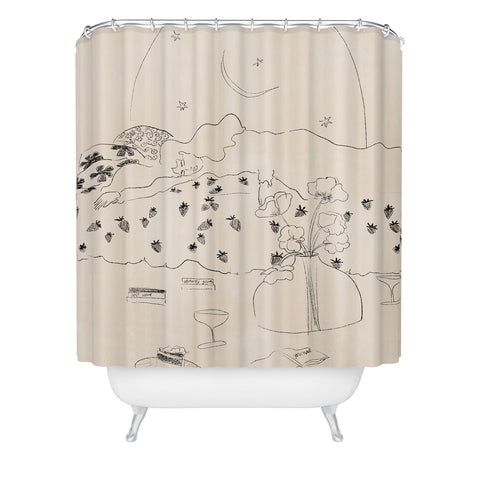 Alja Horvat Friday Night Self Care Shower Curtain