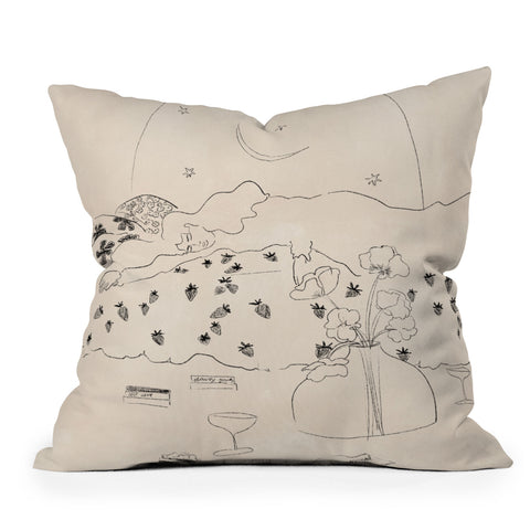 Alja Horvat Friday Night Self Care Throw Pillow