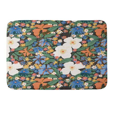 Alja Horvat Grandmas Garden Dark Background Memory Foam Bath Mat
