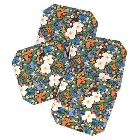 Alja Horvat Grandmas Garden Dark Background Coaster Set