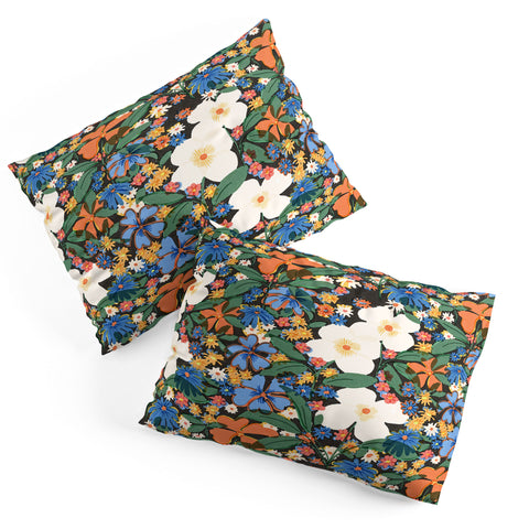 Alja Horvat Grandmas Garden Dark Background Pillow Shams