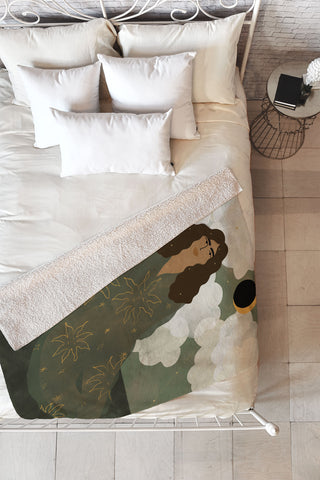 Alja Horvat Head in the clouds I Fleece Throw Blanket