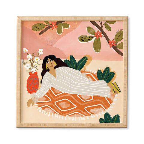 Alja Horvat Laying under the full moon Framed Wall Art