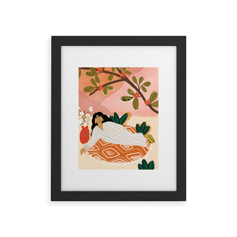 Alja Horvat Laying under the full moon Framed Art Print
