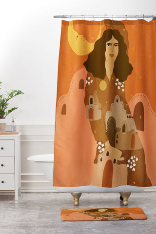 Alja Horvat Night in Safari Shower Curtain And Mat