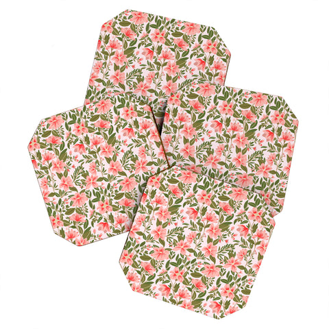 Alja Horvat Pink Botanical Pattern Coaster Set