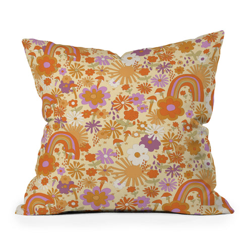 Alja Horvat Rainbows Sunshine and Stars Outdoor Throw Pillow