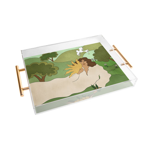 Alja Horvat Sun in her hands Acrylic Tray