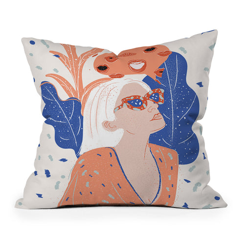 Alja Horvat Thinkin about kissin you Outdoor Throw Pillow