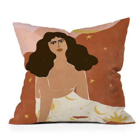 Alja Horvat Universe Has Your Back Outdoor Throw Pillow