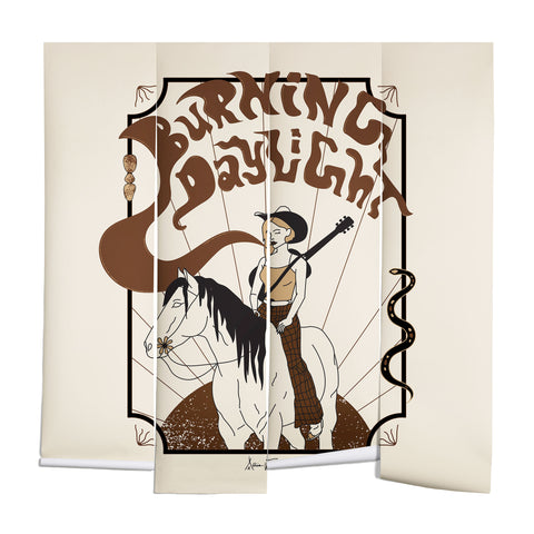 Allie Falcon Burning Daylight Black Cream Wall Mural