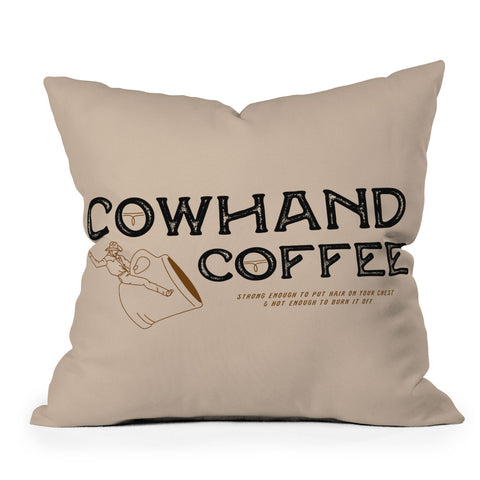 Allie Falcon Cowhand Coffee Rustic Outdoor Throw Pillow