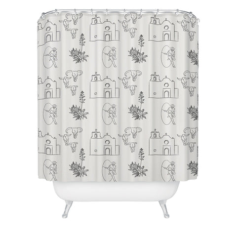 Allie Falcon Dwellings of Goliad Shower Curtain