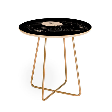 Allie Falcon It Was All A Dream Black Tan Round Side Table