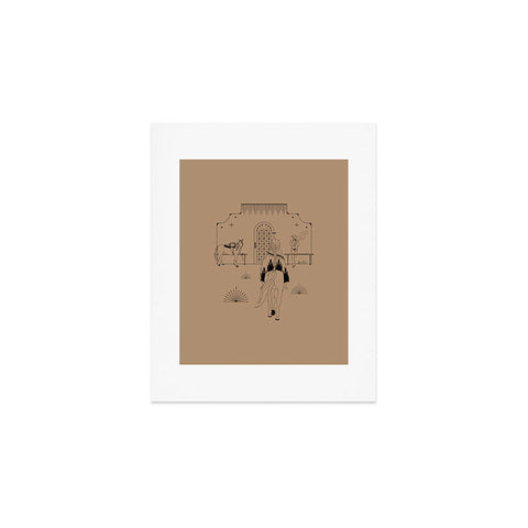 Allie Falcon Last Stop Tan Black Art Print