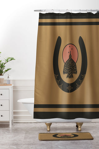 Allie Falcon Soar I Shower Curtain And Mat