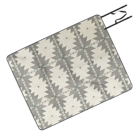 Allie Falcon Southwestern Trippy Tile Picnic Blanket