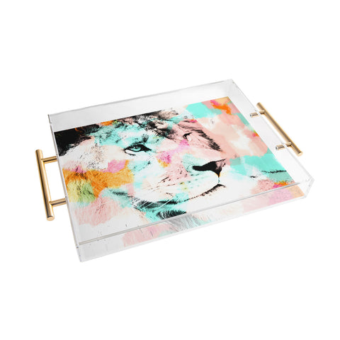 Allyson Johnson Abstract Lion 2 Acrylic Tray