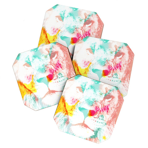 Allyson Johnson Abstract Lion Coaster Set