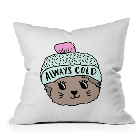 Allyson Johnson Always cold cat Outdoor Throw Pillow