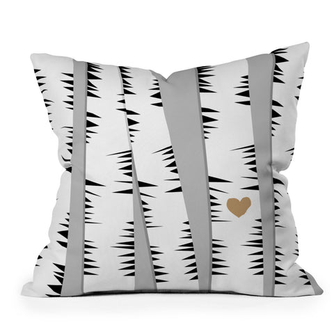 Allyson Johnson Birch Trees Outdoor Throw Pillow
