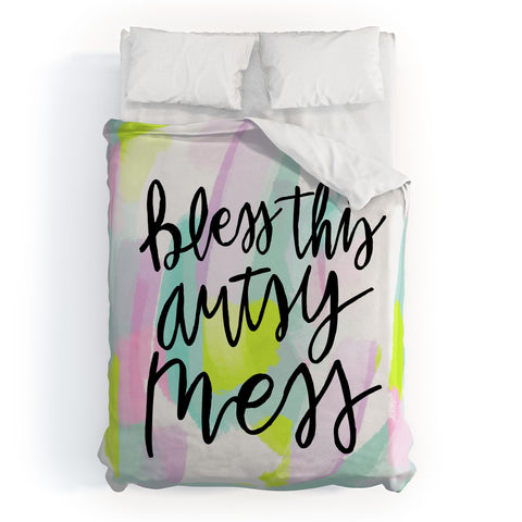 Allyson Johnson Bless this artsy mess Duvet Cover