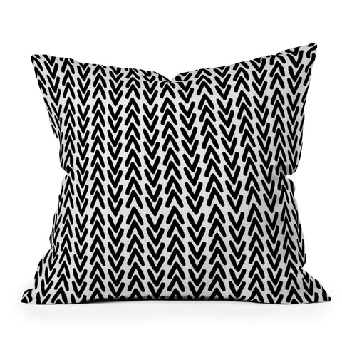 Allyson Johnson Bohemian Arrows Black Outdoor Throw Pillow