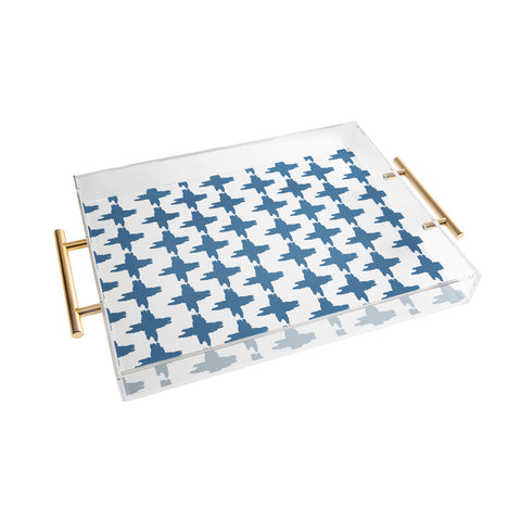 Allyson Johnson Bohemian Indigo ikat 2 Acrylic Tray