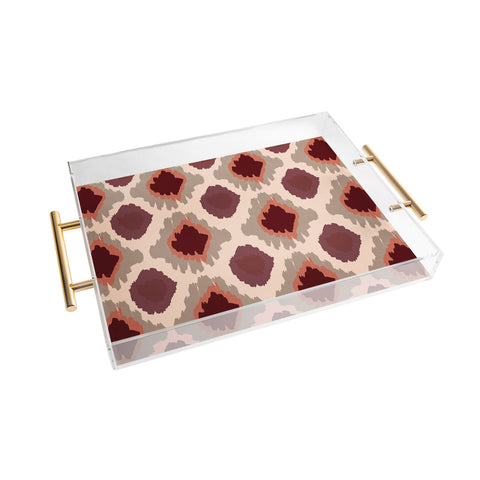 Allyson Johnson Bohemian Marsala ikat Acrylic Tray