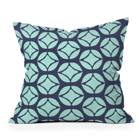 Allyson Johnson Bohemian Mod Blue Outdoor Throw Pillow