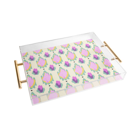 Allyson Johnson Bohemian Purple ikat 2 Acrylic Tray
