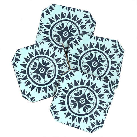Allyson Johnson Boho Medallion Navy Coaster Set