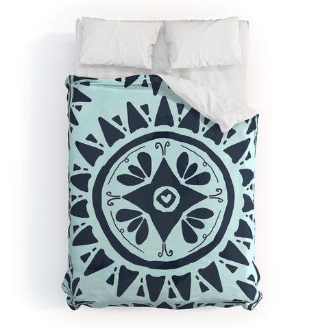 Allyson Johnson Boho Medallion Navy Duvet Cover