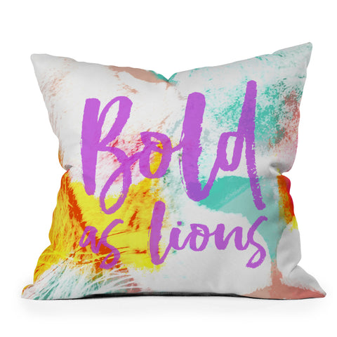 Allyson Johnson Bold As Lions Abstract Outdoor Throw Pillow
