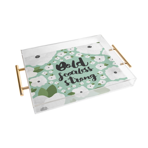 Allyson Johnson Bold Floral Mint Acrylic Tray