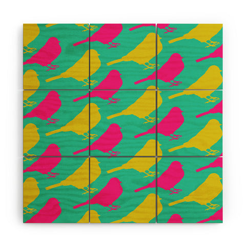 Allyson Johnson Bright Birdies Wood Wall Mural