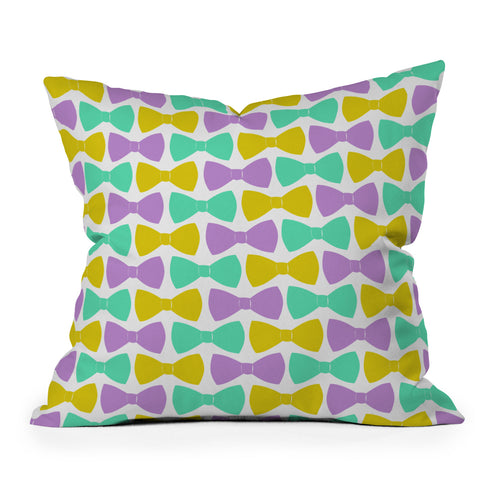 Allyson Johnson Bright Bow Ties Outdoor Throw Pillow