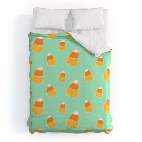 Allyson Johnson Candy Corn Blue Duvet Cover