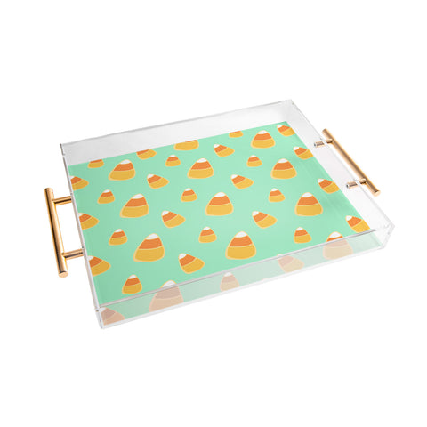 Allyson Johnson Candy Corn Blue Acrylic Tray