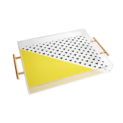 Allyson Johnson Chartreuse n triangles Acrylic Tray