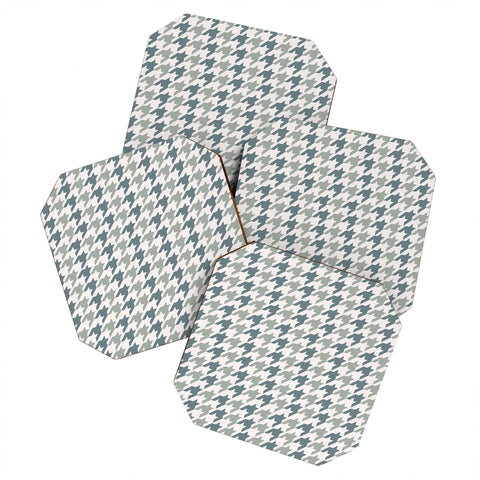 Allyson Johnson Classy Blue Houndstooth Coaster Set