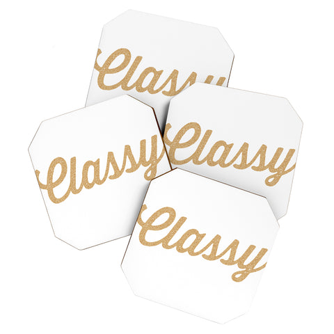 Allyson Johnson Classy White Coaster Set