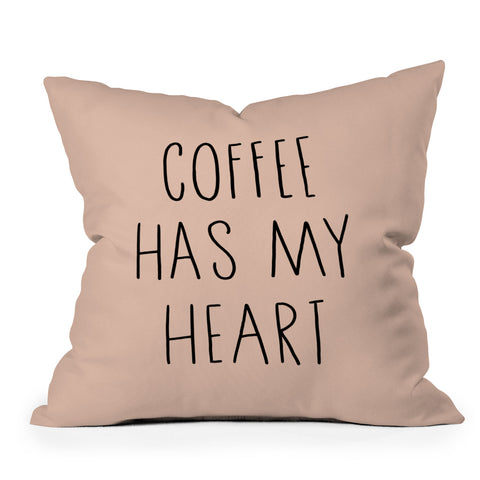 Allyson Johnson Coffee has my heart Outdoor Throw Pillow