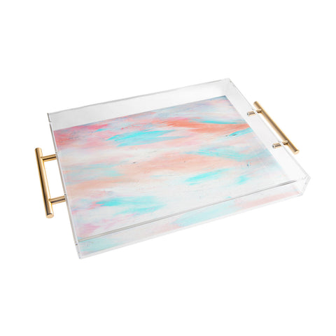 Allyson Johnson Coral Abstract Acrylic Tray